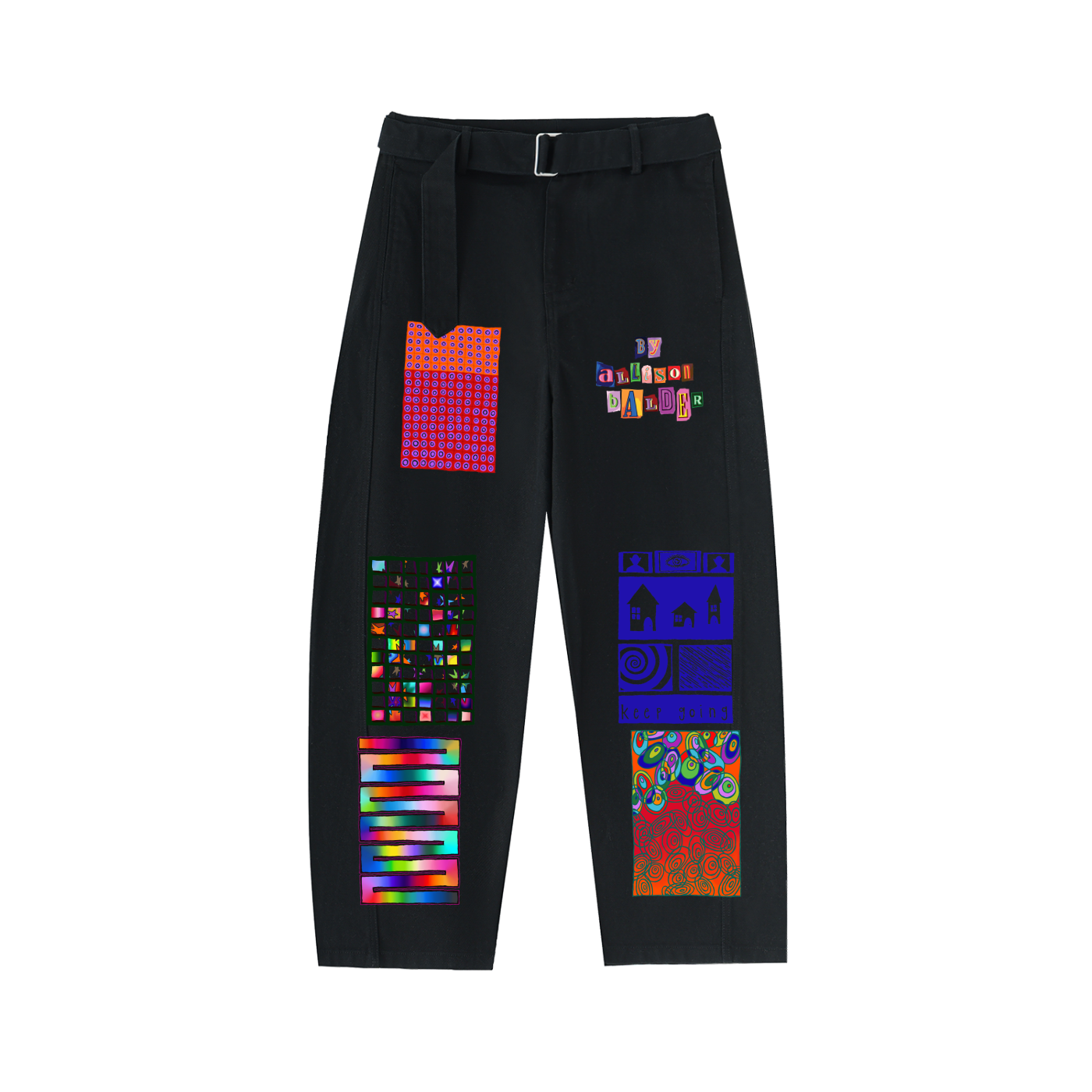 Belted Barrel-leg Chino Pants