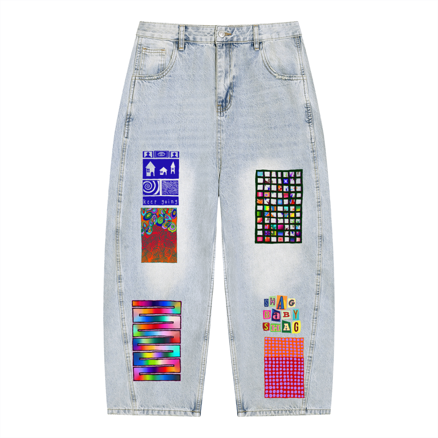 Men's Vintage Wash Sunfade Barrel Leg Jeans