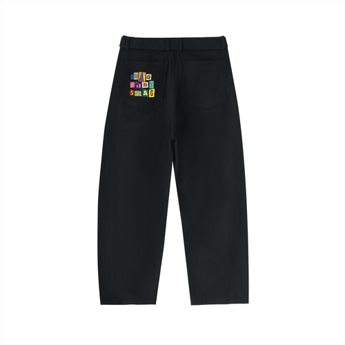 Belted Barrel-leg Chino Pants
