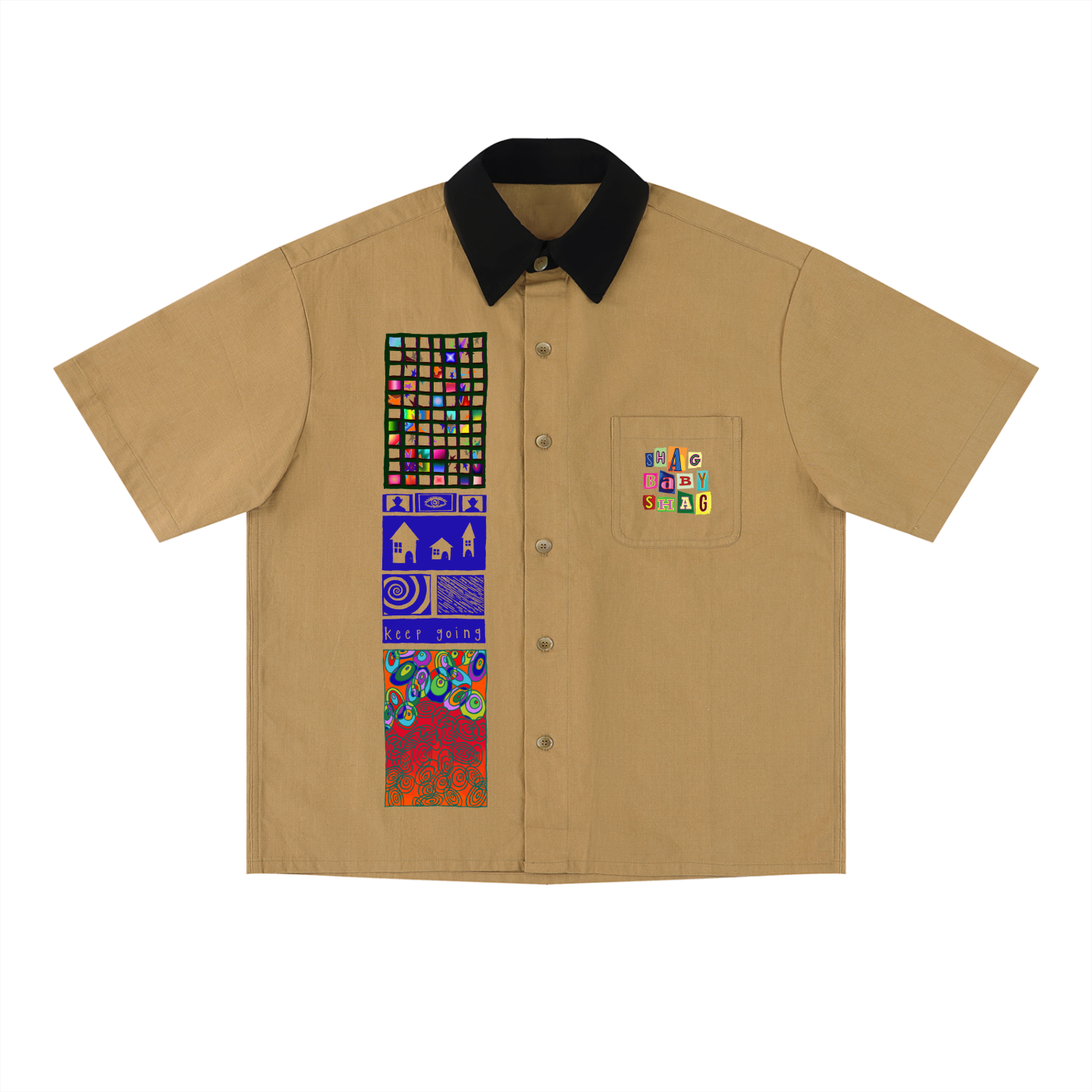 Unisex Color Block Short Sleeve Shirt