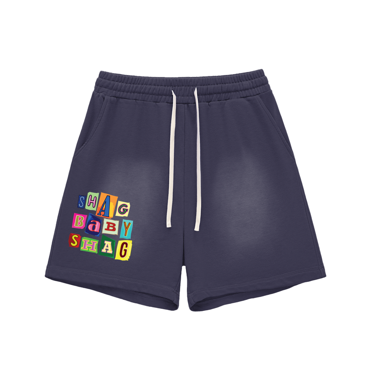 Sun Fade Raw Edge Cotton Shorts