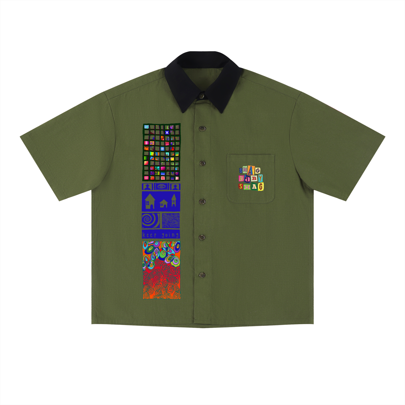 Unisex Color Block Short Sleeve Shirt