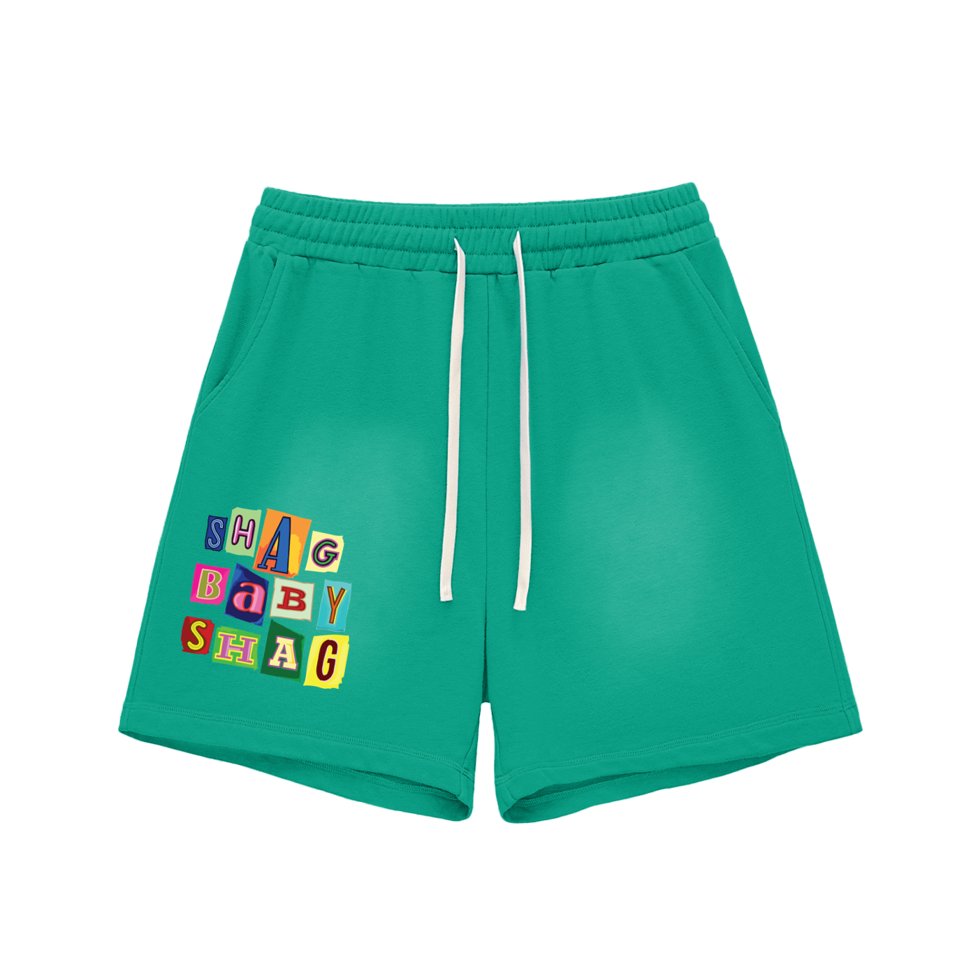Sun Fade Raw Edge Cotton Shorts