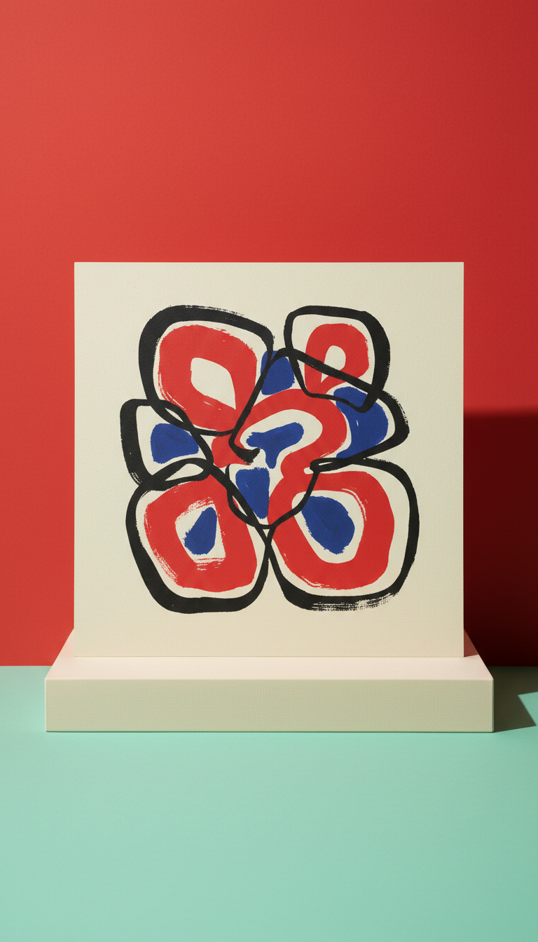 Electric red abstract archival print