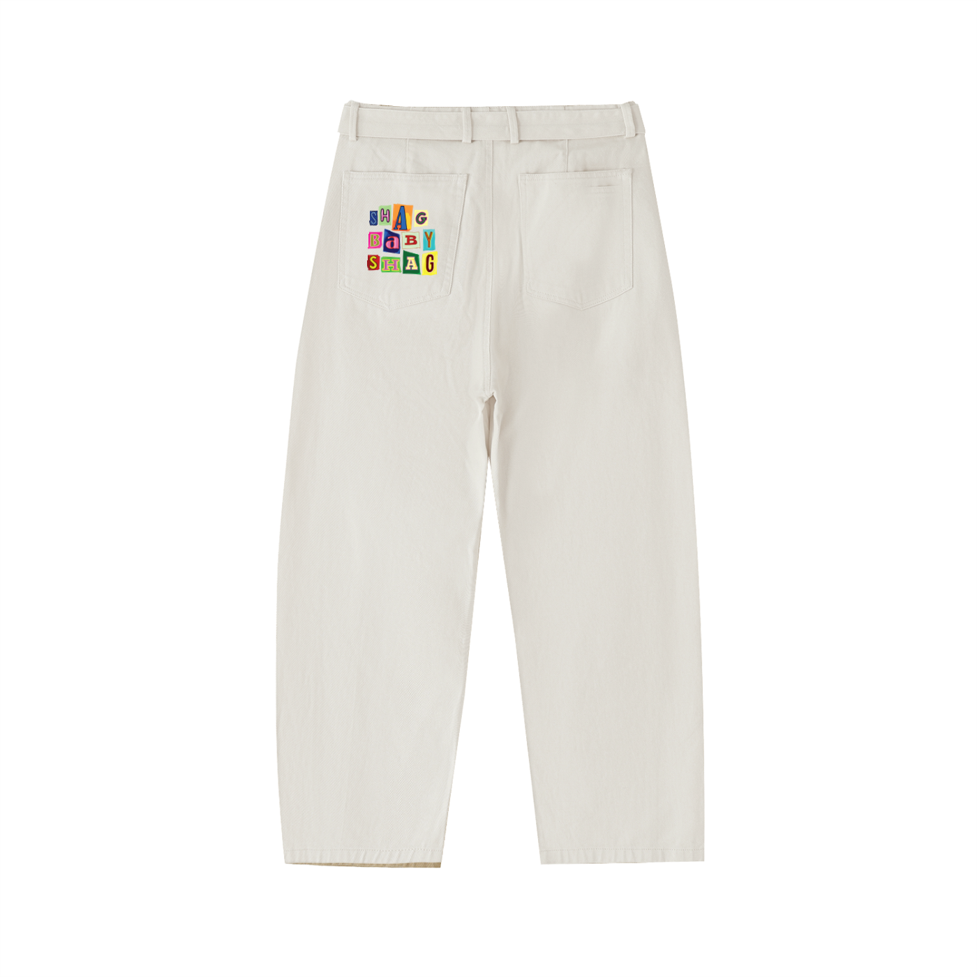 Belted Barrel-leg Chino Pants