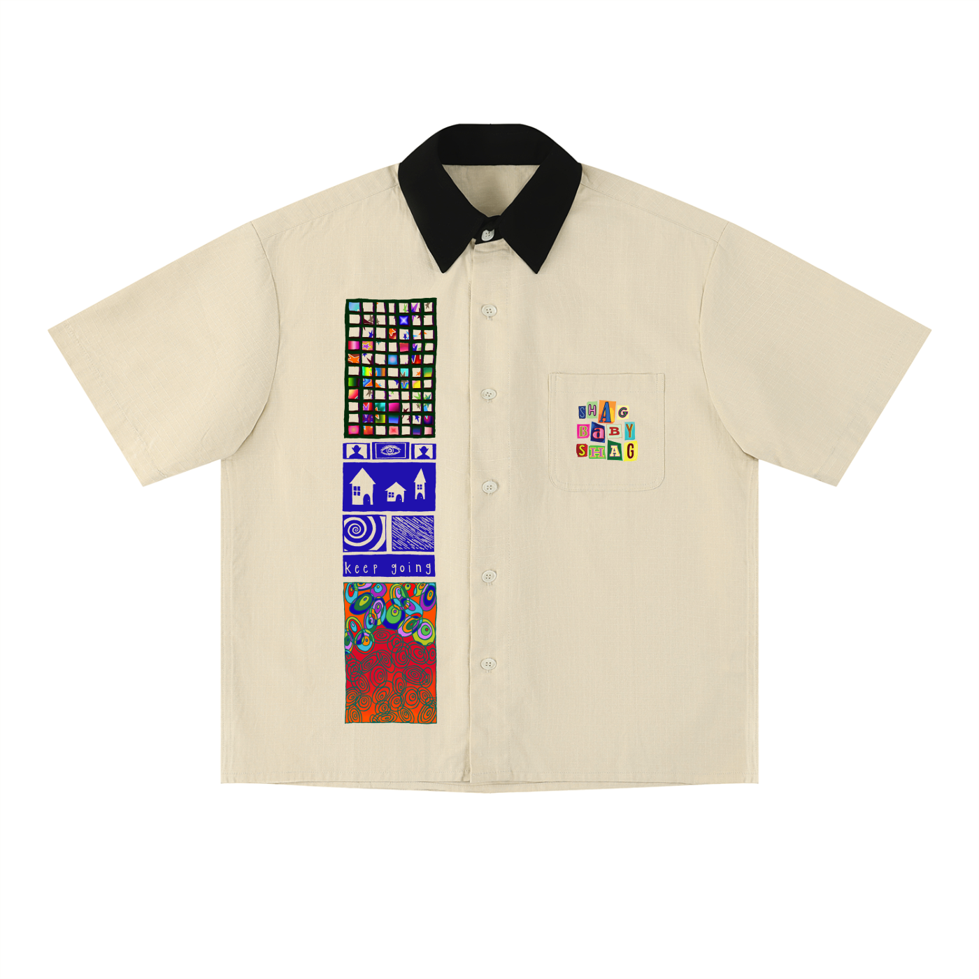 Unisex Color Block Short Sleeve Shirt