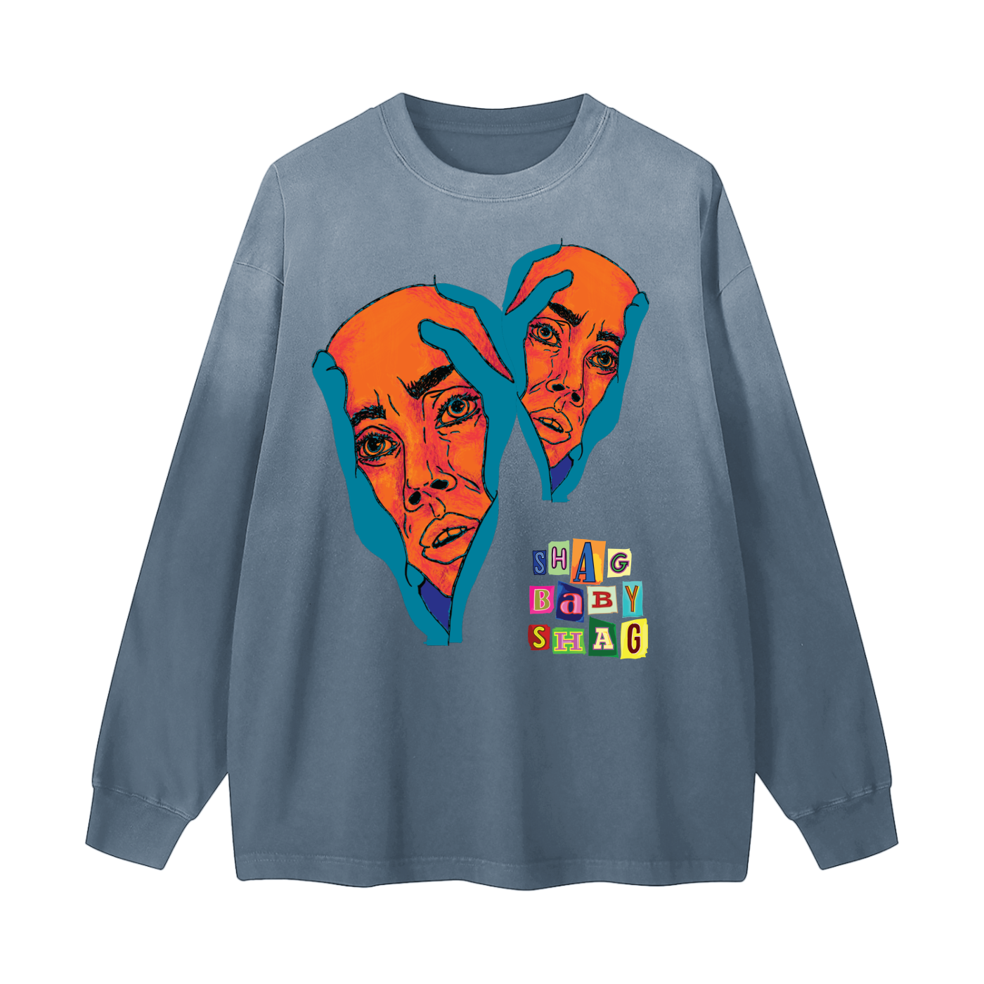 Gradient Washed Long Sleeve T-Shirt